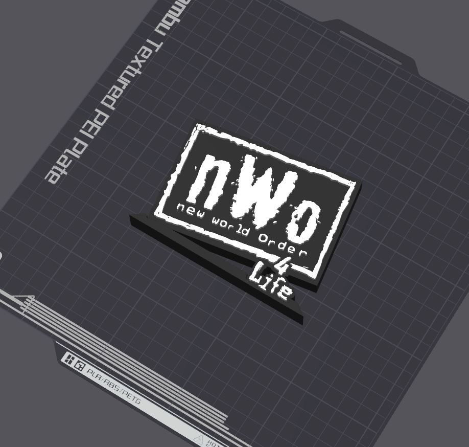 mundo orden logo mesa estante soporte by 5kyrunn3r arte señales logos wwe wcw lucha entretenimiento campeonato nwo casco hulk hogan ams listo firmar 3D print model - Mito3D