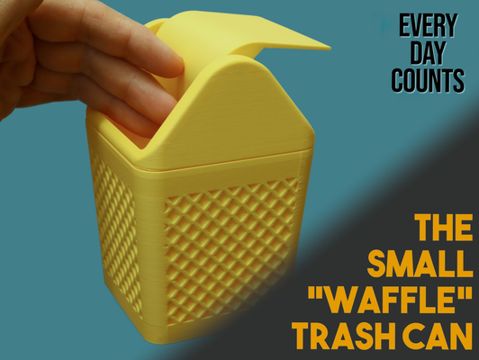 small waffle trash can lid by day counts household office trashcan rubbishbin bin bathroom accesories 3d print model - Mito3D