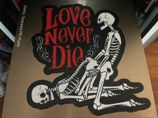 love die by onedgethingies art signs & logos valantines valentine valentines day sign skelenton happy birthday 3d print model - Mito3D