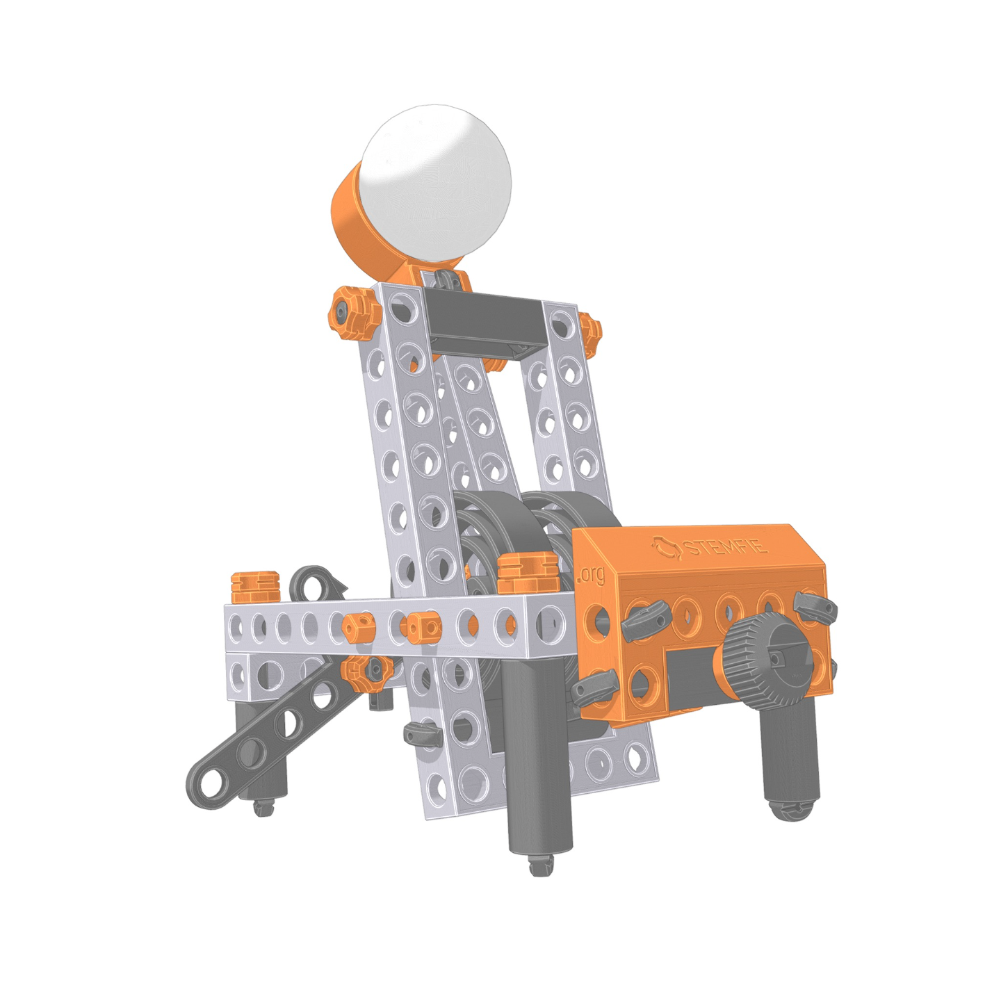 stemfie catapulta by stemfie3d brinquedos jogos brinquedo meccano blocos haste educação educacional técnica tecnico mecânica construção conjuntos kit engenharia pingue pongue ping pong bola tijolo tijolos 3D print model - Mito3D