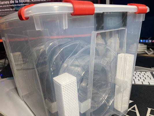 my filament storage system by osuvense 3d printer accessories box storagebox humidity silicagel storagecontainer higrometro 3d print model - Mito3D