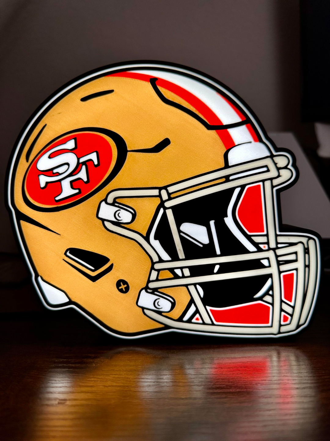 49ers caixa luz 4 cor by nerd gênio coletivo arte sinais logotipos 49er francisco san francisco califórnia futebol pé bola capacete mascarar equipe times esporte esportes jogos toque pague decisivos luminária conduziu presente nfl 3D print model - Mito3D