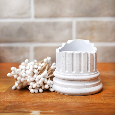 cotton bud holder roman pillar by clehn8ok household decor greek storage 3d print model - Mito3D