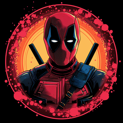 deadpool 1 - hueforge by dimens o 3d generative model & lithophane art marvel multicolor frame exclusive 3d print model - Mito3D