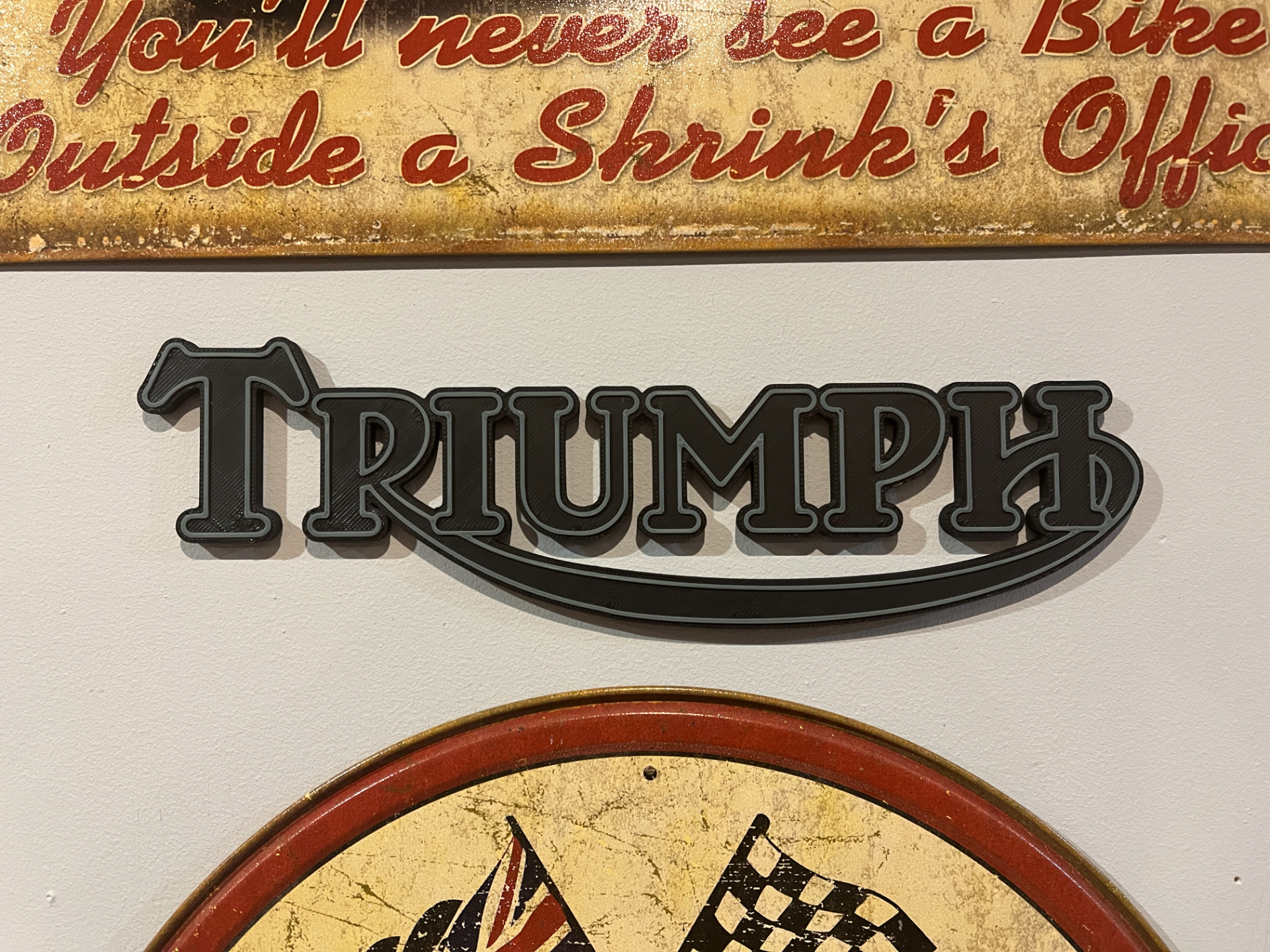 classic triumph motorcycle logo wall art by sayersdesign signs & logos wallart 3D print model - Mito3D