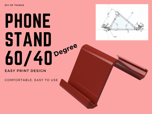 telefon stand 60 40 grad einfach drucken v1 by diy of werkzeuge veranstalter halter unterstützung handy mobiltelefon smartphone gadget schreibtisch konfiguration android iphone apfel samsung p1s a1 3d print model - Mito3D