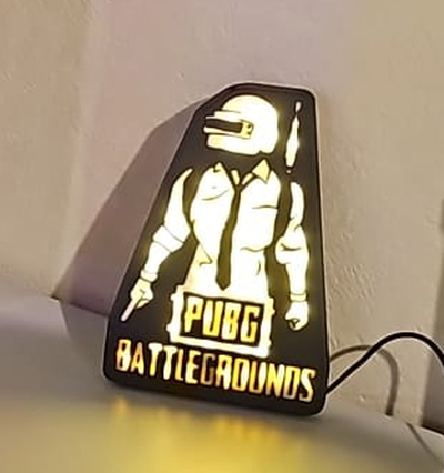 lámpara pubg by ey casa decoración juego pub led luminaria jugador 3d print model - Mito3D