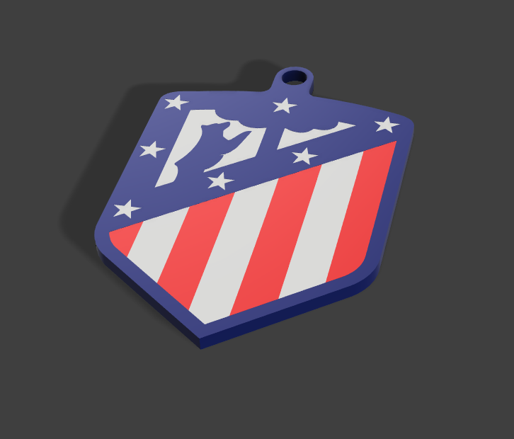 atlético madrid llavero by dino2211 arte señales logos pie fútbol 3D print model - Mito3D