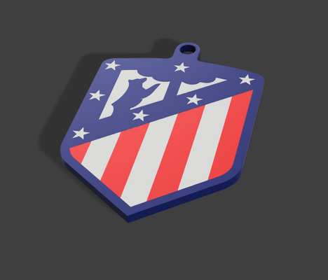 atletico madrid porte clés by dino2211 art panneaux logos pied football 3d print model - Mito3D