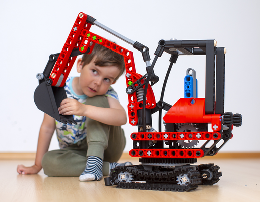 compact excavator 300 remixed by martin kozak toys & games toy kids construction build 3d print model - Mito3D