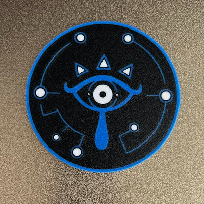 zelda sheikah eye coaster by mipmay3d art models gaming gamingart cup soda beer drink fan gamer legend of 3d print model - Mito3D