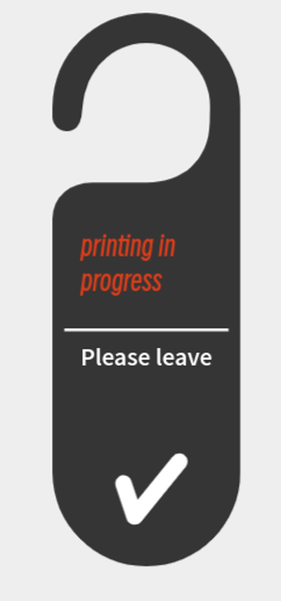 printing in progress door hanger by generative 3d model my sign bambu lab printer 3d print model - Mito3D