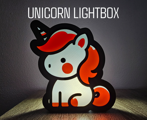 caja ligera unicornio by conclusión casa decoración luz ligero led niños niño multicolor ams 3d print model - Mito3D