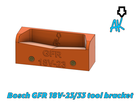 bosch gfr 18v-23 33 tool bracket by vr6syncro household garden mount boschprofessional 3d print model - Mito3D