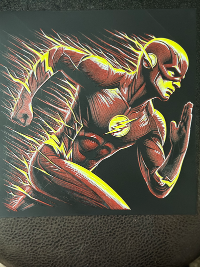 flash running 4-color hueforge by mecoreyg generative 3d model & lithophane dc comics grant gustin 4 color wallart superhero dccomics comic book comicbook art 3d print model - Mito3D