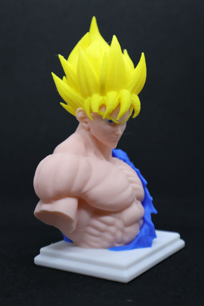 goku bust ii ams color remixed by tarik77 art sculptures dragon ball dragonball super saiyan songoku son remix 3d print model - Mito3D