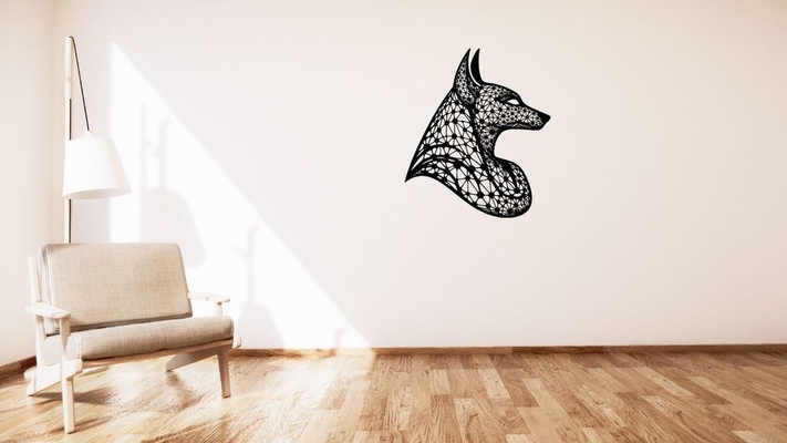 anubis voronoi duvar dekorasyon by kutnohormak sanat 2d 2dart 2dwallart 3dart 3dwallart yatak odası dekor mısır ev dekoru oturma minimalist sanatı duvara monte 3d print model - Mito3D