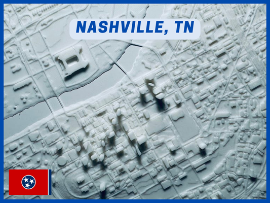 nashville tn küçük 3d kent by 3dfolio minyatürler mimari tennessee şehir merkezi kentsel haritalar arazi topo topografik harita mini 3d print model - Mito3D