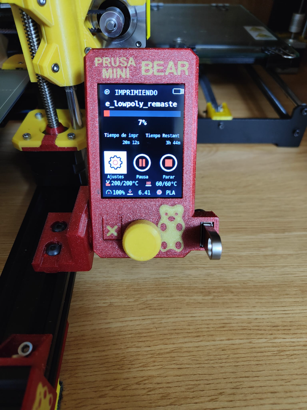 prusa mini bear lcd cover remixed by spary3d 3d printer parts prusamini lcdcover 3D print model - Mito3D