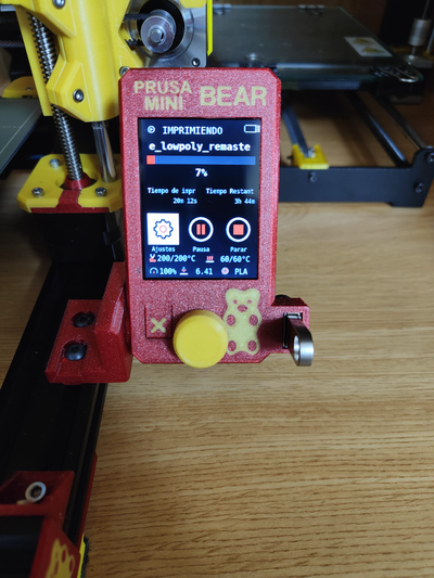 prusa mini bear lcd cover remixed by spary3d 3d printer parts prusamini lcdcover 3d print model - Mito3D
