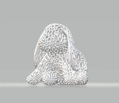 coniglietto voronoi remixato by xeras domestico arredamento pasqua coniglio uovo animale 3d print model - Mito3D