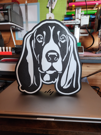 basset chien lumière boîte led lampe by image it ménage décor cadeau nuit 3d print model - Mito3D