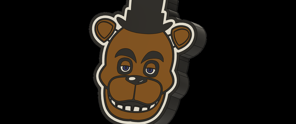 fnaf freddy fazbear by luna süss kunst zeichen logos leuchtkasten 3d print model - Mito3D