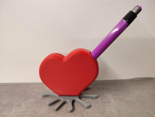 pen holder heart by tomprint household office 3d print model - Mito3D