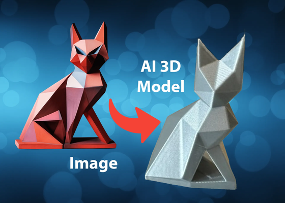 geocat - ai generated low-poly cat by markury art sculptures lowpoly poly aiart csm 3d print model - Mito3D