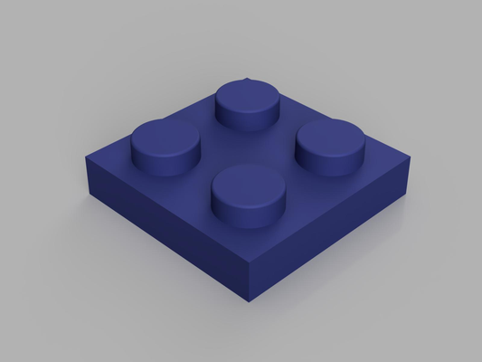 plato 2x2 v3 by gimmy3d juguetes juegos placa lego legoplate2x2 juguete 3d print model - Mito3D