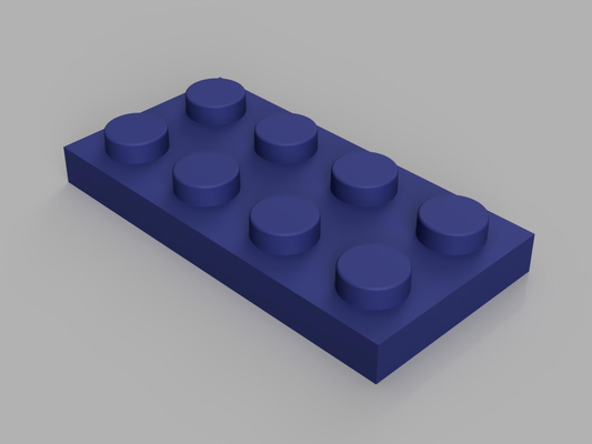 plato 2x4 v3 by gimmy3d juguetes juegos placa lego legoplate2x4 juguete 3d print model - Mito3D