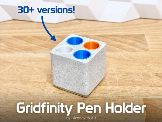 gridfinity pen holder - clean stand ready to by glennovits 3d household office grid organizer organize organizing pens pencil pencils bauhaus desk desktop drawer tool tools toolorganizer container storage stackable bin box small medium big large colorful color standing access easy beginner system storagesystem 3d print model - Mito3D