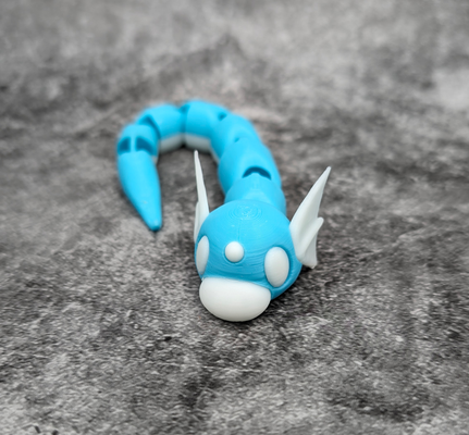 articulado dratini multicolorido by angry p1p brinquedos jogos personagens pokémon dragão nintendo ams 3d print model - Mito3D