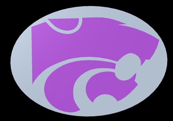 power cat by edsped art signs & logos kstate powercat wildcat wildcats kansasstate 3d print model - Mito3D