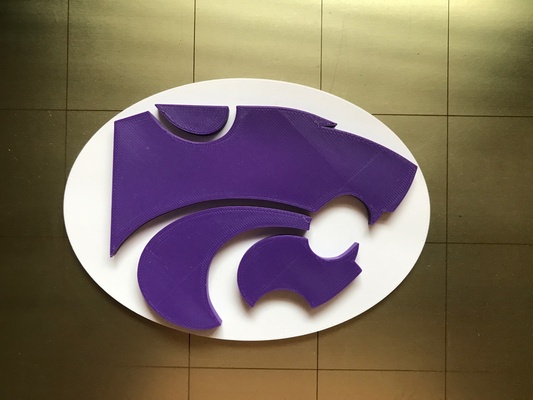 kansas state powercat by edsped art signs & logos thingiverse kstate 3d print model - Mito3D