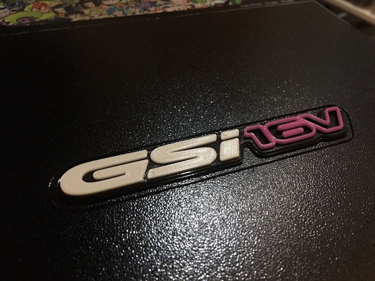 gsi 16v logo emblem opel vauxhall by jon hobby & diy vehicles car astra gsi16v 3d print model - Mito3D