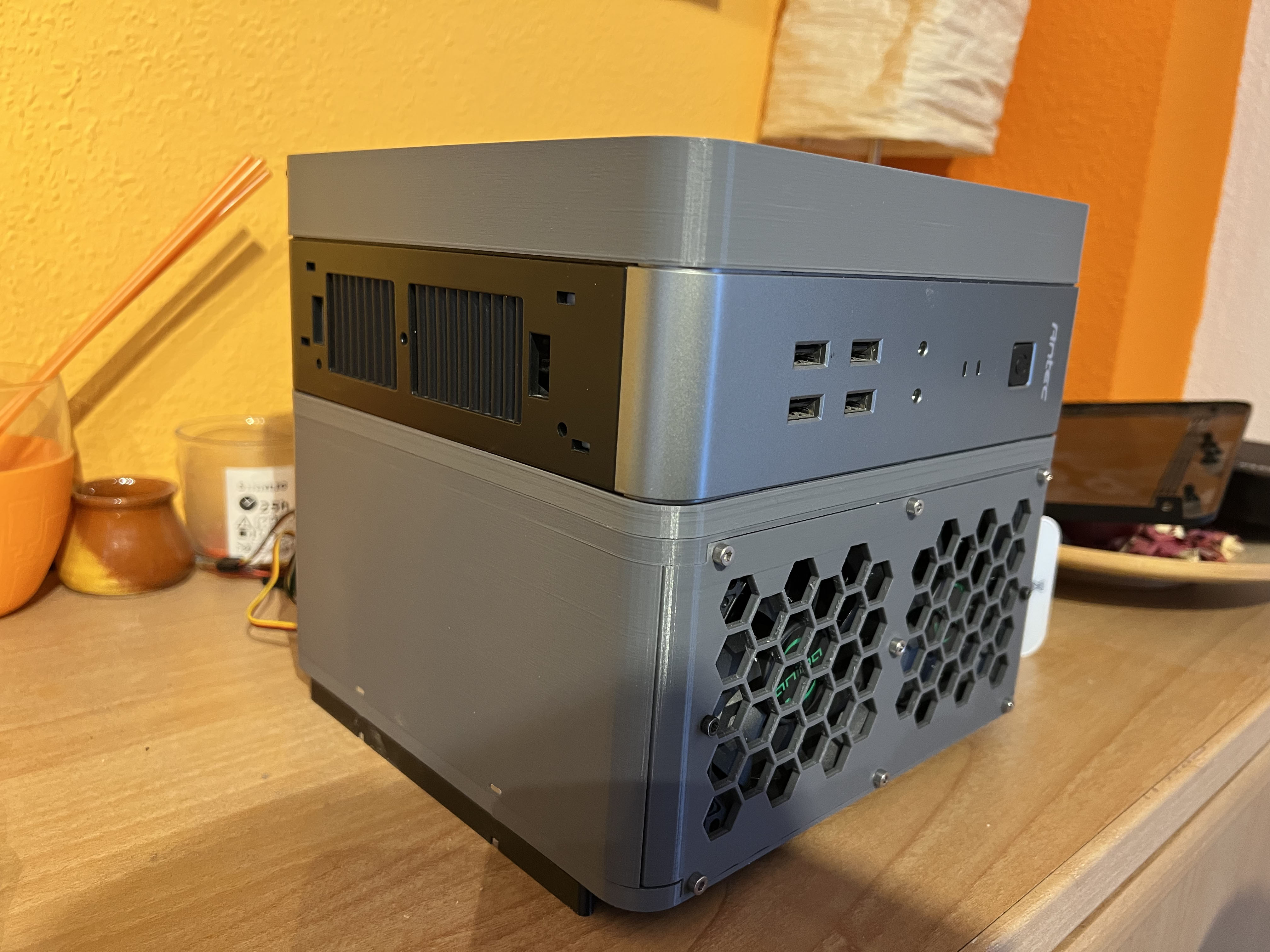 antec isk110 nas mod 6hdd - itx pc case by jon hobby & diy electronics psu micro mini tower hdd ssd server 110 miniitx isk microitx 3D print model - Mito3D