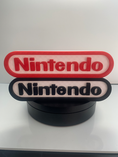 nintendo logo firmar jugador retro ams by kiroi casa decoración juego azar juegos habitación hombre cueva mario súper nostalgia 3d print model - Mito3D