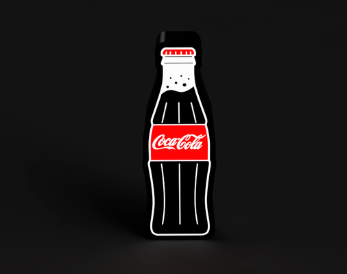 coca cola bouteille boite lumière led lampe by 3dacores art panneaux logos cola logo 3d print model - Mito3D