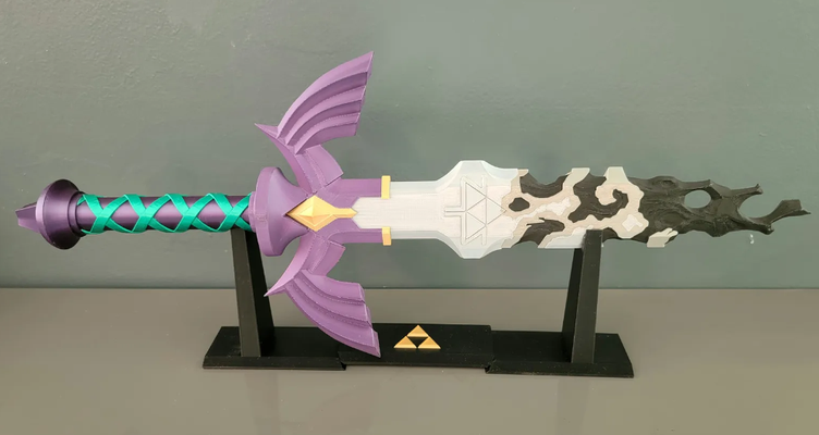 leyenda of zelda lágrimas reino maestro espada led centrar remezclado by standitupstore arte esculturas totk maestra enlace ponerse pie ligero 3d print model - Mito3D