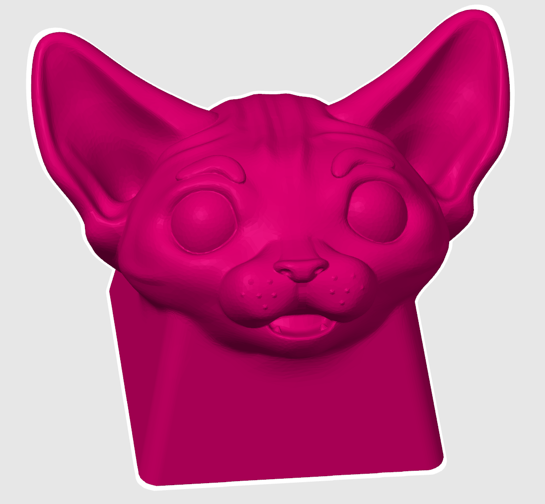 noodle nakey keycap by midego tools gadgets sphinx cat keyboard 3D print model - Mito3D