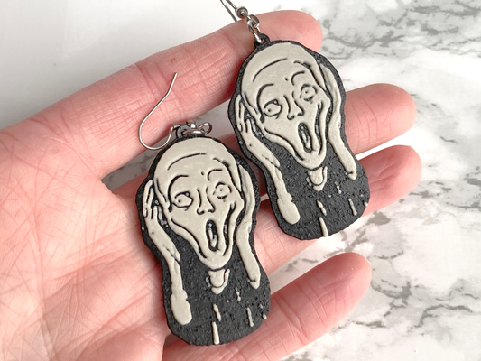 crier boucles d'oreilles by penolopybulnick mode cri bijoux art artsy 39 ouvrages d'art edvard munch 3d print model - Mito3D