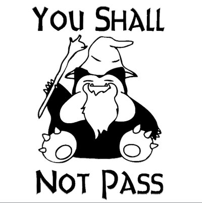 snorlax sign pass funny wall art pokemon by 3d prints week 2d nintendo lord of rings silly cute kids room movie game man cave switch gandalf retro hue forge hueforge 3d print model - Mito3D