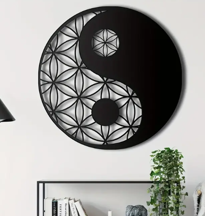 pared arte yin yang by maegu 2d zen tatuaje 3d print model - Mito3D