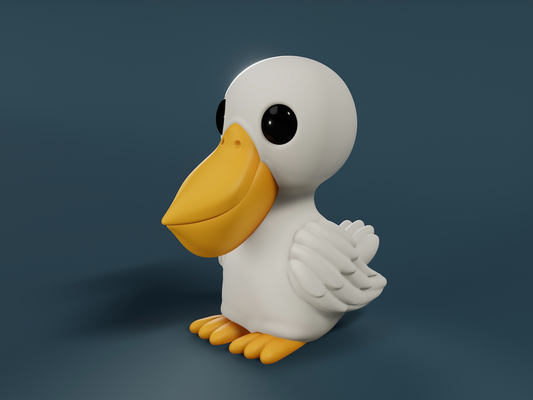 pelícano alfredo by 3dmdesign arte esculturas lindo dibujos animados animal gordito amistoso escritorio esculpir escultura mesa figura pato 3d print model - Mito3D