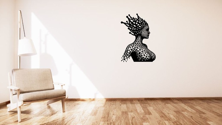 freya goddess of love voronoi wall decoration by kutnohormac art 2d 2dart 2dwallart 3dart 3dwallart bedroom decor home homedecor livingroom minimalist minimalistic wallart wallmount 3d print model - Mito3D