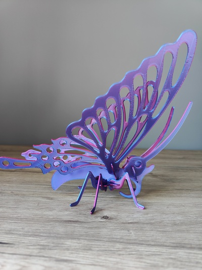 mariposa acumulado animal figura by astuto fabricante miniaturas animales rompecabezas insecto 3d print model - Mito3D