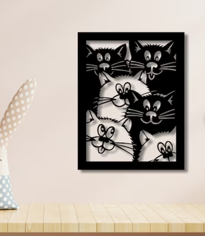 wall art - cats by maegu 2d tattoo decor 3d print model - Mito3D