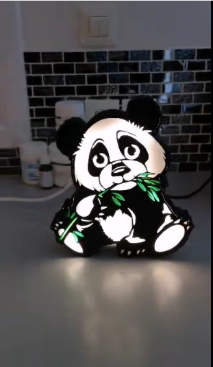 panda guidato luce lampada by oldspice3d domestico arredamento 3D print model - Mito3D