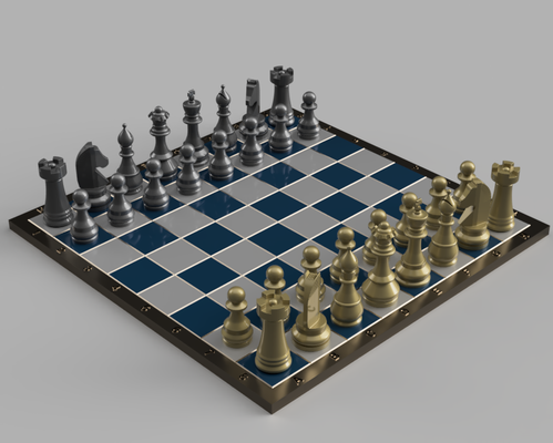 chess set by chipotle passatempo fai scacchi pedone torre regina re vescovo cavaliere cavalieri giocattolo gioco competere casa casa impostato sport brett tavola bauer koenigin koenig turm springer lattante 3d print model - Mito3D